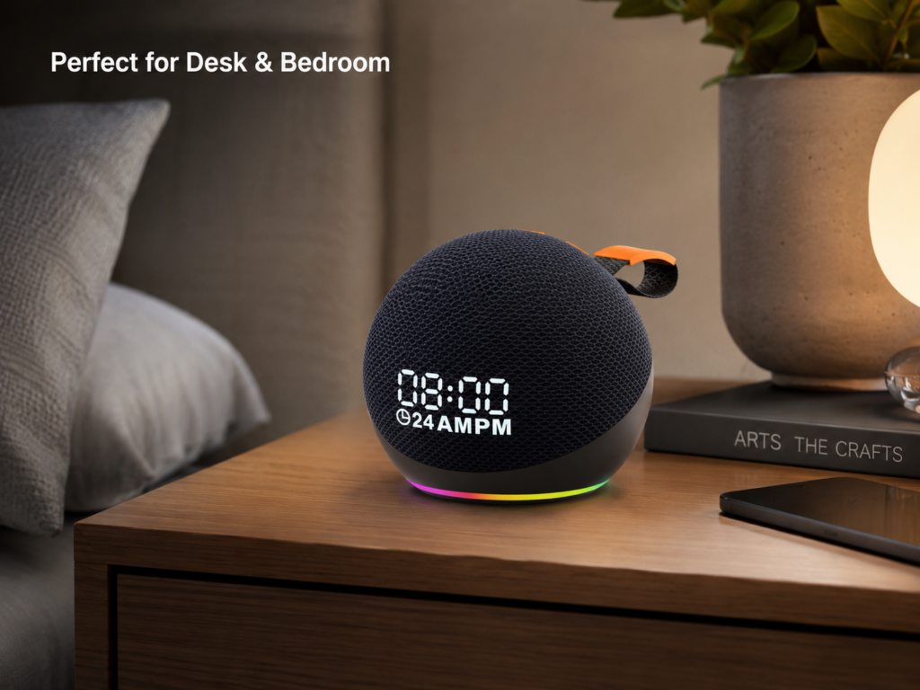 Ball-Shaped Fabric Bluetooth Speaker with Custom Pattern Design
