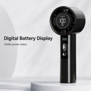Portable Handheld Turbo Fan with Digital Battery Display