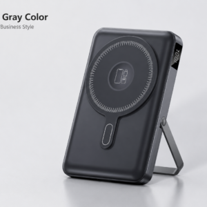 Magnetic Wireless Power Bank with Built-in Cables and Foldable Stand