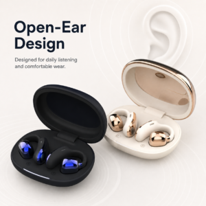 Open-Ear Clip-On Wireless Earbuds with Charging Case