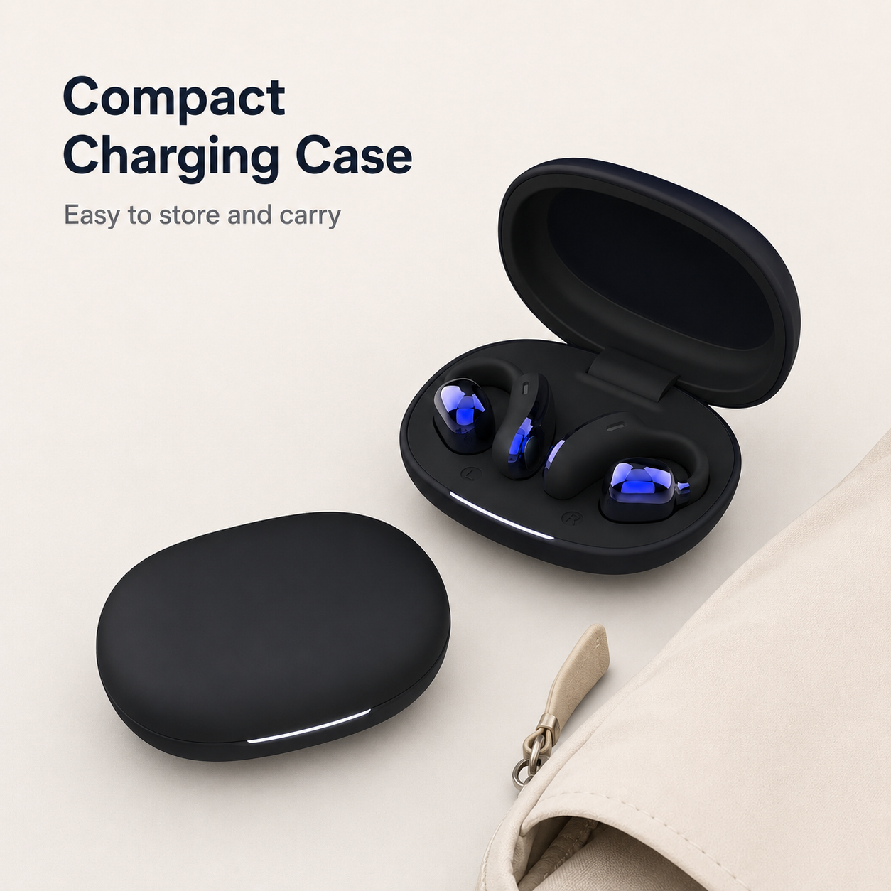 Open-Ear Clip-On Wireless Earbuds with Charging Case (4)