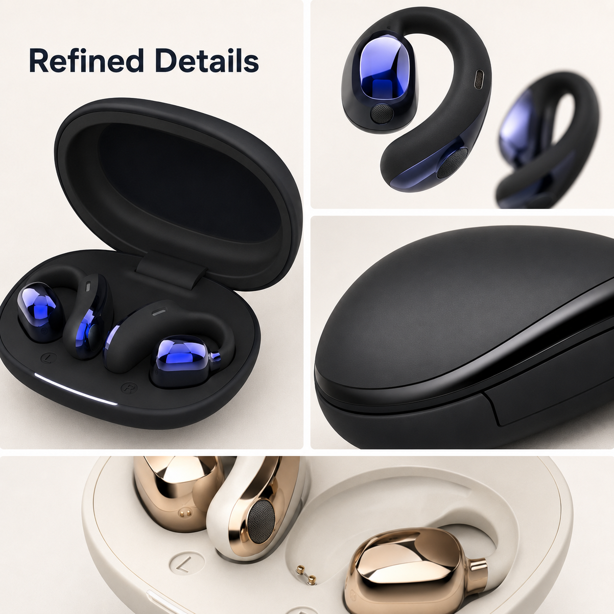 Open-Ear Clip-On Wireless Earbuds with Charging Case (5)
