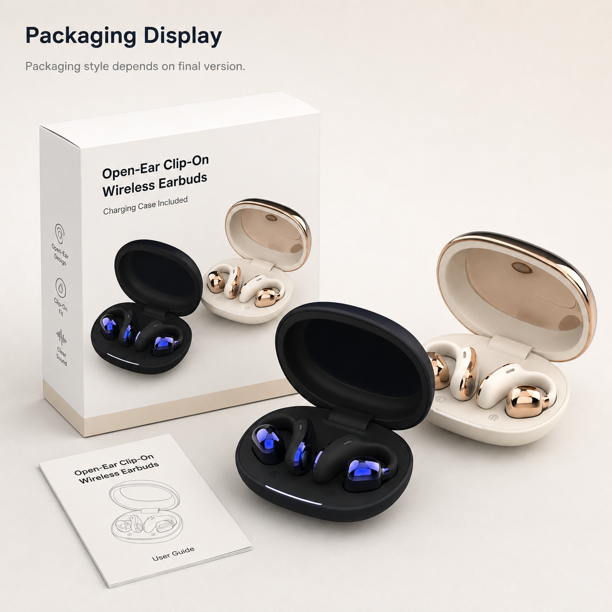 Open-Ear Clip-On Wireless Earbuds with Charging Case (6)