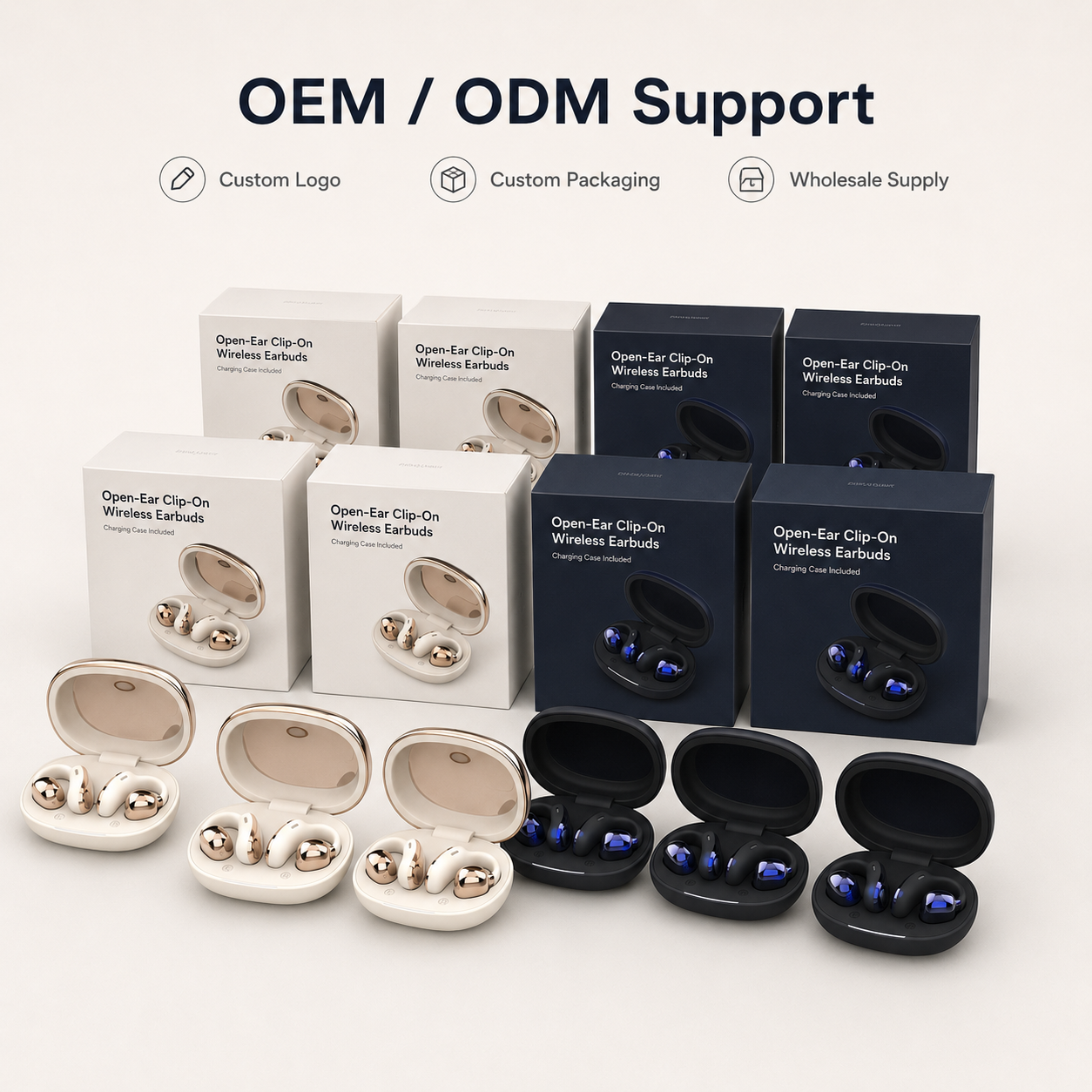 Open-Ear Clip-On Wireless Earbuds with Charging Case (8)