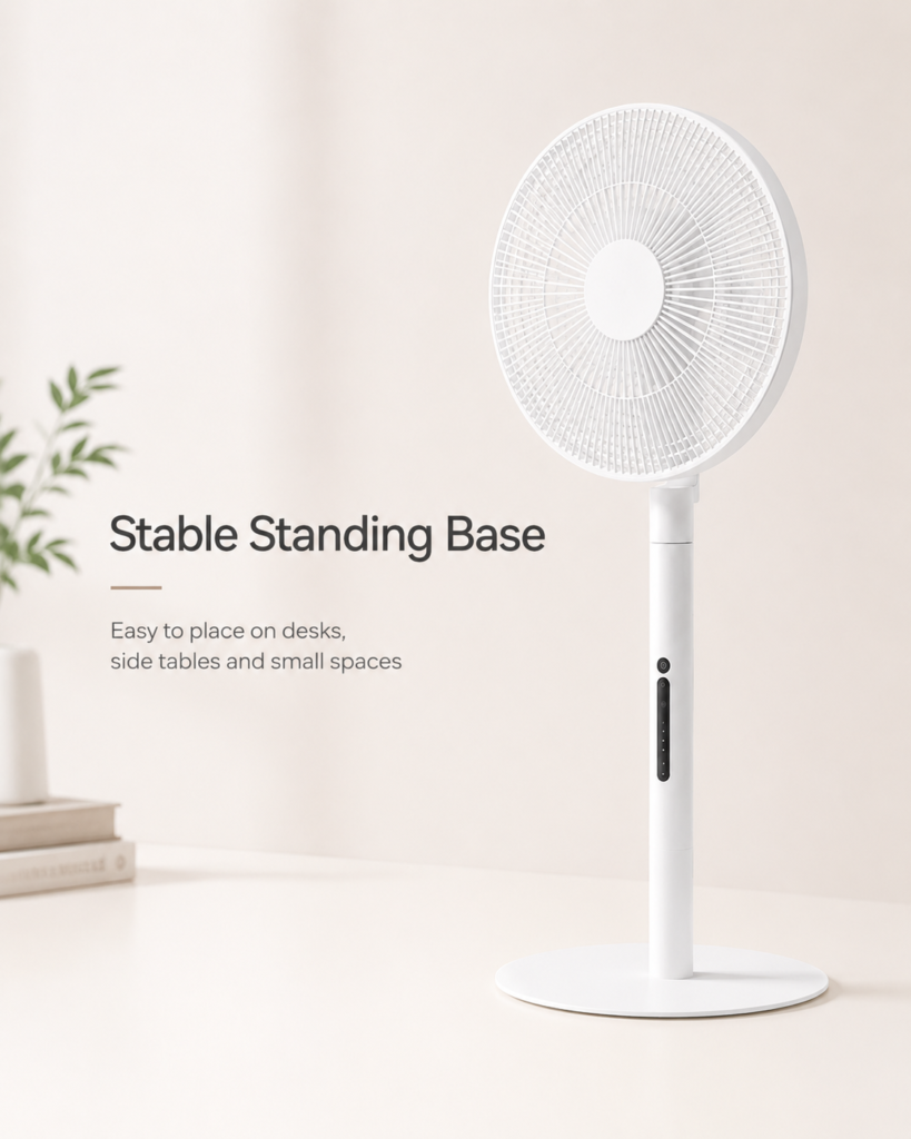 USB Powered Portable Desk Fan with Standing Base